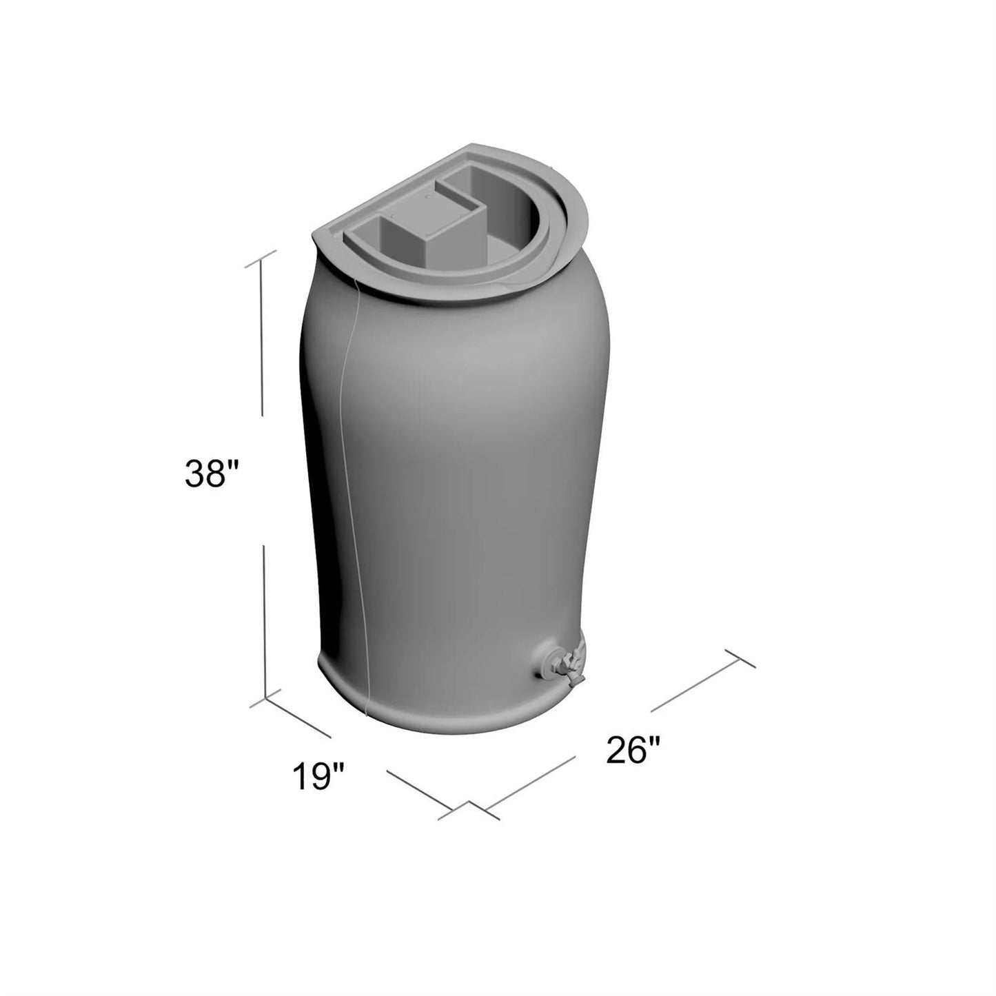 Dark Grey Granite 50-Gallon Plastic Urn Rain Barrel with Planter Top - Tampa Home & Garden Store