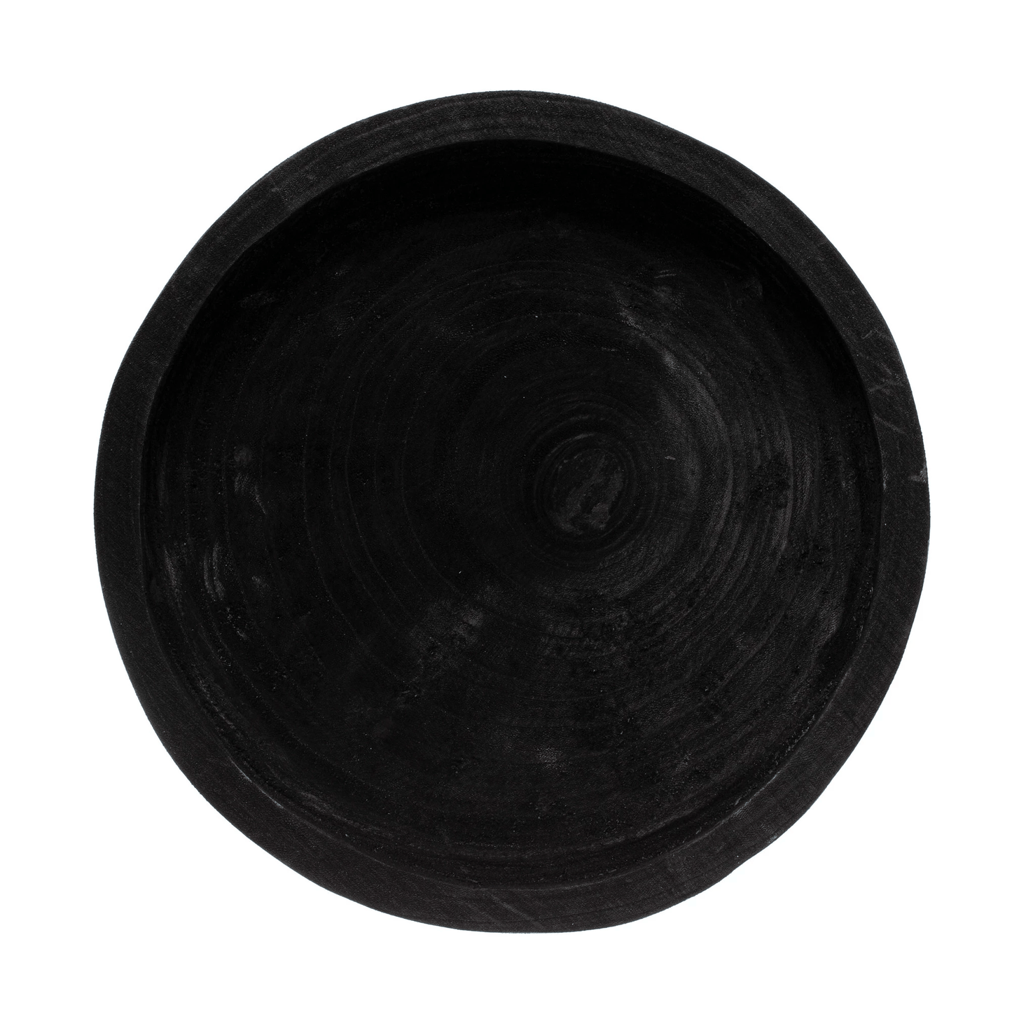 Decorative Paulownia Wood Footed Tray, Black - Tampa Home & Garden Store