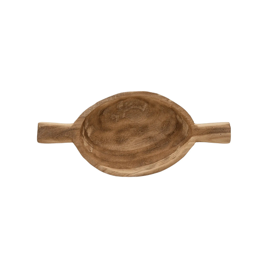 Decorative Paulownia wood tray with handles on Tampa Home & Garden Store