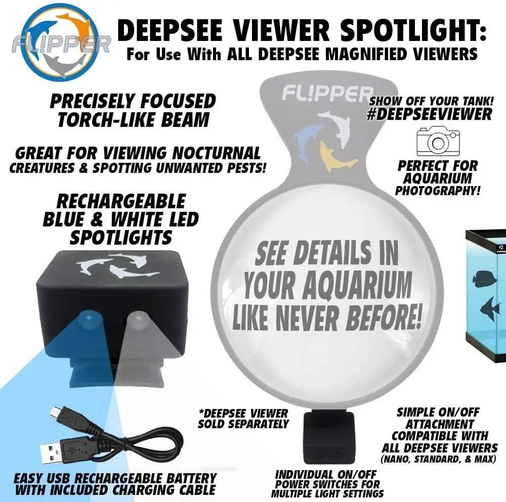 DeepSee LED Spotlight for Magnified Viewer by Flipper, blue LED aquarium lighting on Tampa Home & Garden Store