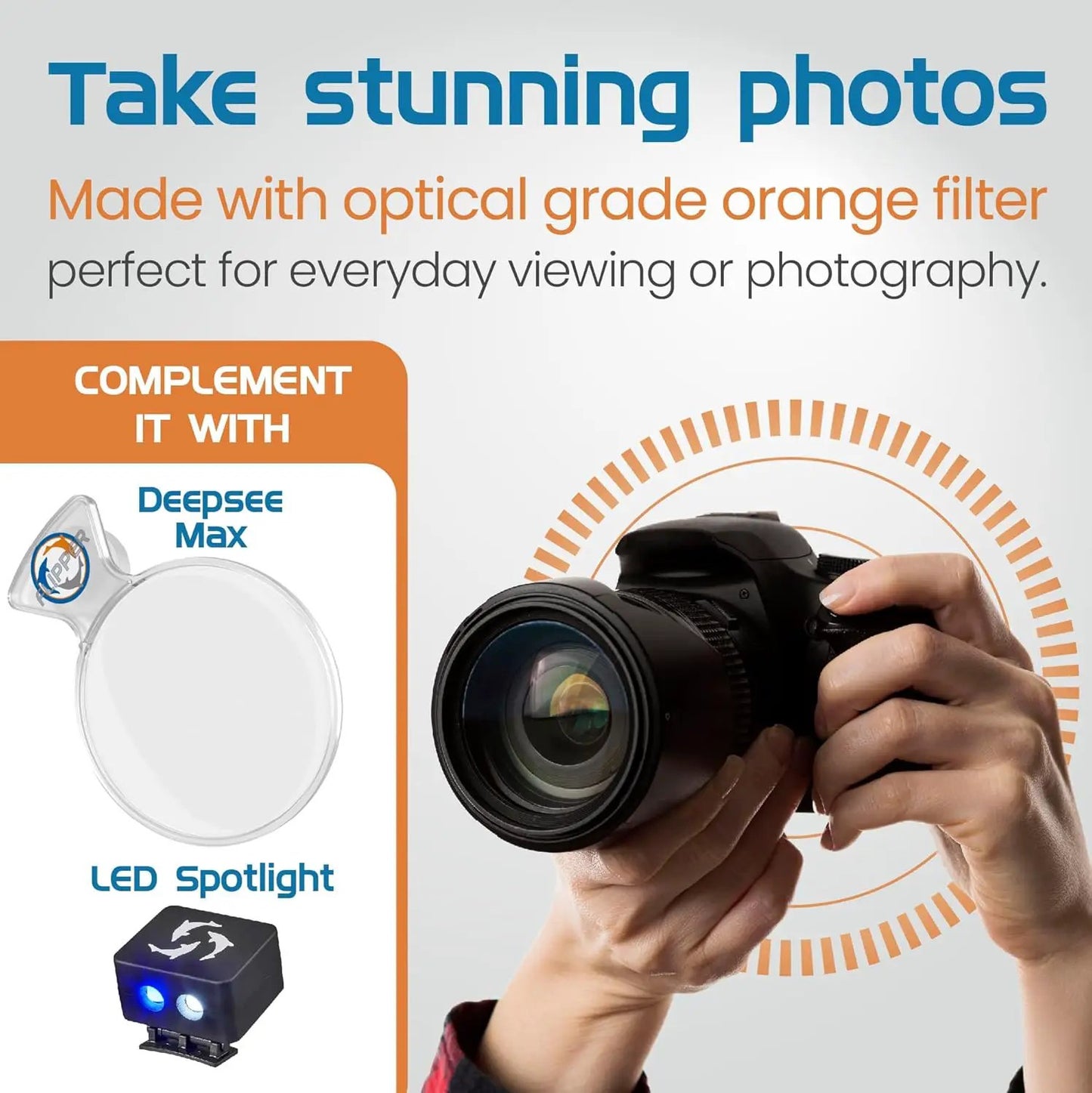DeepSee Viewer Clear Max 5 Inch Orange Filter for aquarium filters by Flipper on Tampa Store on Tampa Home & Garden Store
