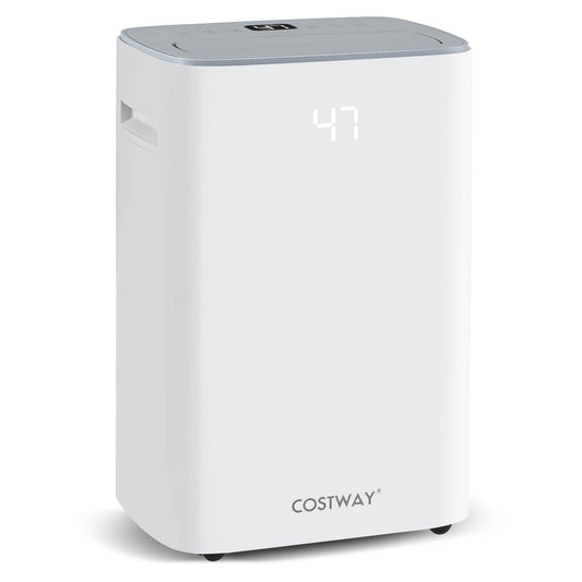 Dehumidifier with Auto Drain or Manual Drainage for Home Basement-White - Tampa Home & Garden Store