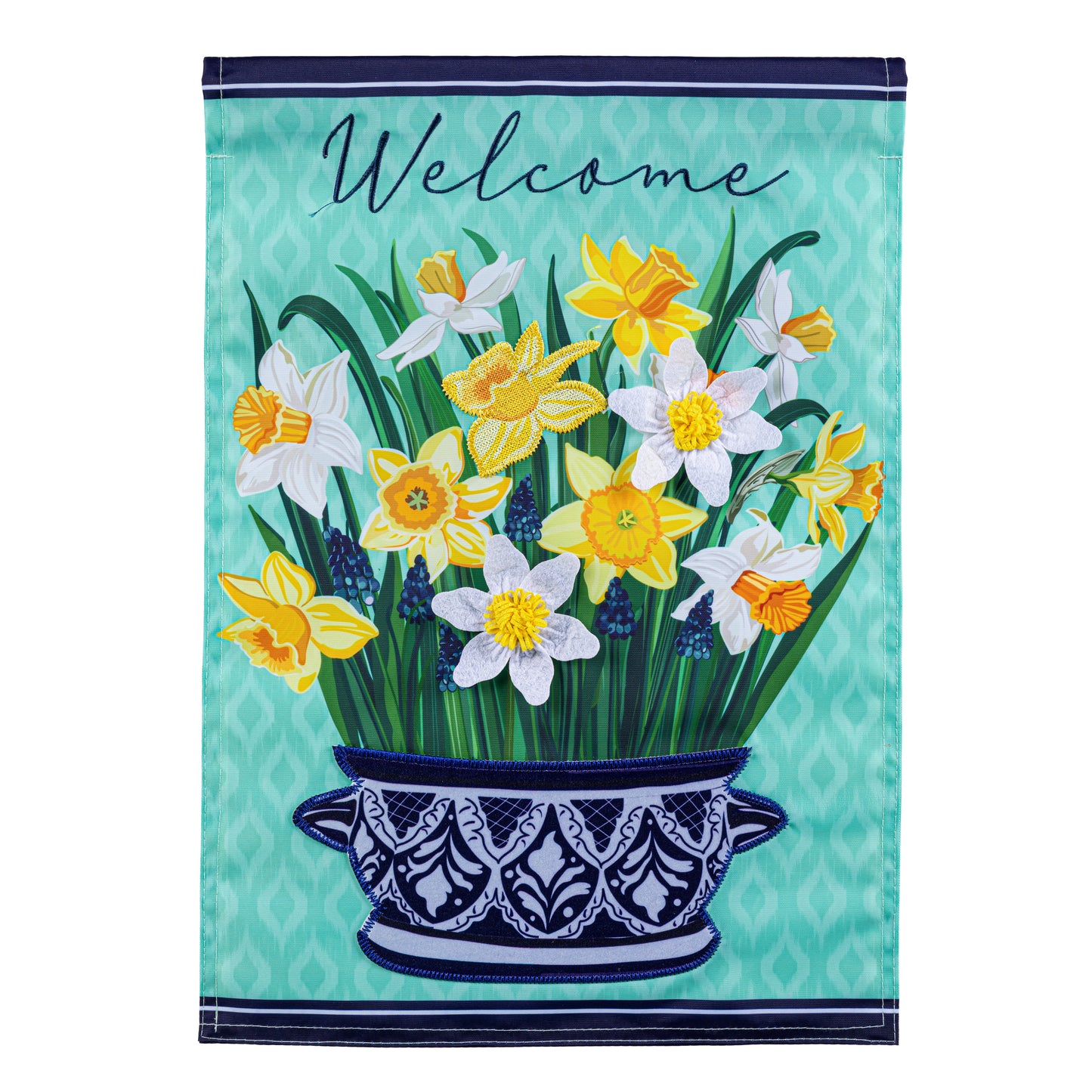 Delft Daffodil Applique Garden Flag - Tampa Home & Garden Store