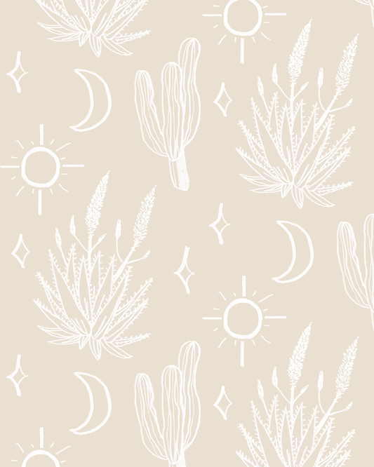 Desert Sky Wallpaper, large pattern, sand and white - Tampa Home & Garden Store