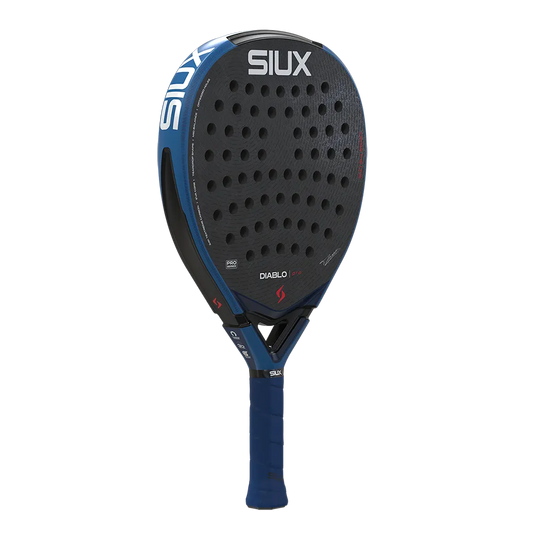 Diablo Pro 2026 Royal Blue padel racket by Siux USA with blue frame and perforated black surface on Tampa Home & Garden Store