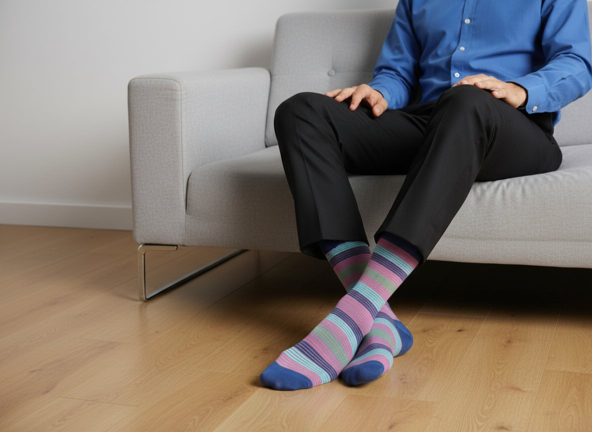 Diego Colorful Striped Dress Socks and a Pair
