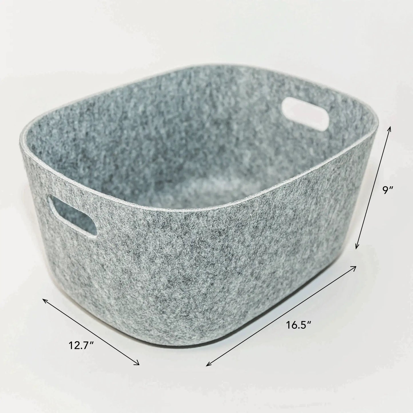 Eco Felt Bin for Storage and Organization round gray felt basket with handles by Horderly on Tampa Home & Garden Store