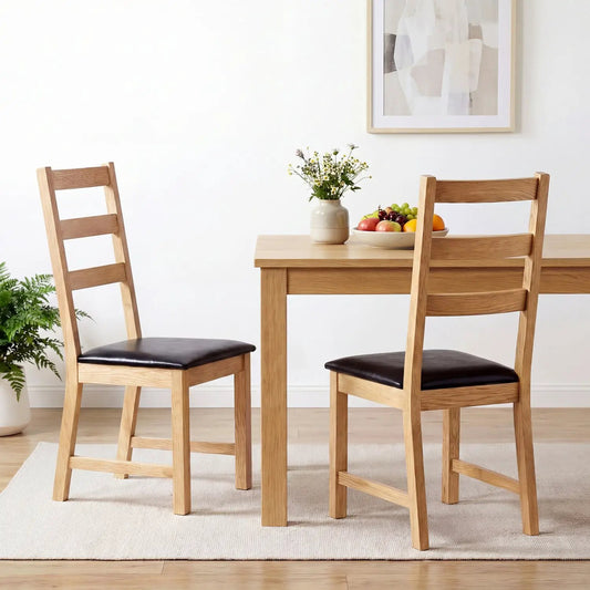 Dining Chairs Set 2 Farmhouse Hollowed Backrest