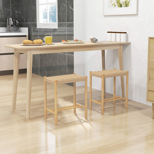 18 Inch Dining Stool Set of 2-Natural - Tampa Home & Garden Store