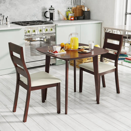 Walnut 3-Piece Table Set with Chairs, dark wood table and two upholstered chairs DirectDeals on Tampa Home & Garden Store