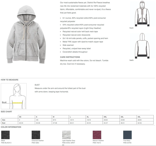 Dinna Fash Scottish Thistle Embroidered Hoodie, heather grey, zip front, Thistle & Stitch on Tampa Home & Garden Store