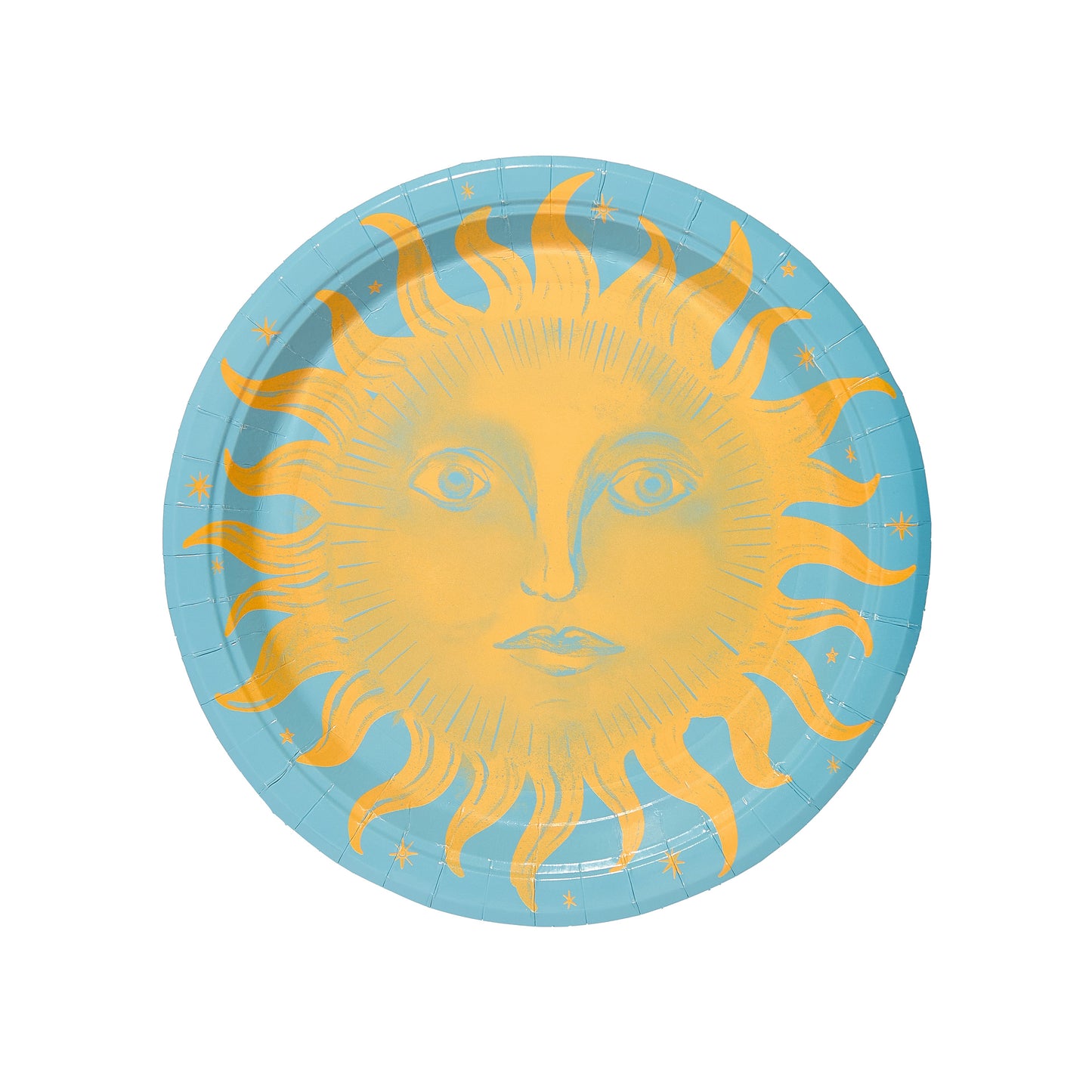 Platos de papel para cena Celestial Sunshine dorados y azules holandeses (paquete de 8)