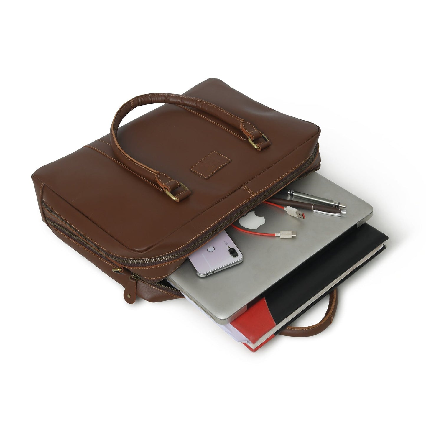 Dixon Brown Buffalo Leather Laptop Office Briefcase - Tampa Home & Garden Store
