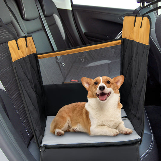 Dog Car Seat Cover with Mesh Window for Small and Medium Dogs-Black - Tampa Home & Garden Store