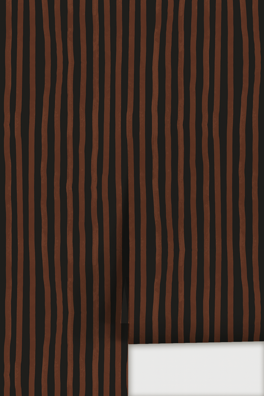 Dolce Stripe Wallpaper, black and chocolate brown - Tampa Home & Garden Store