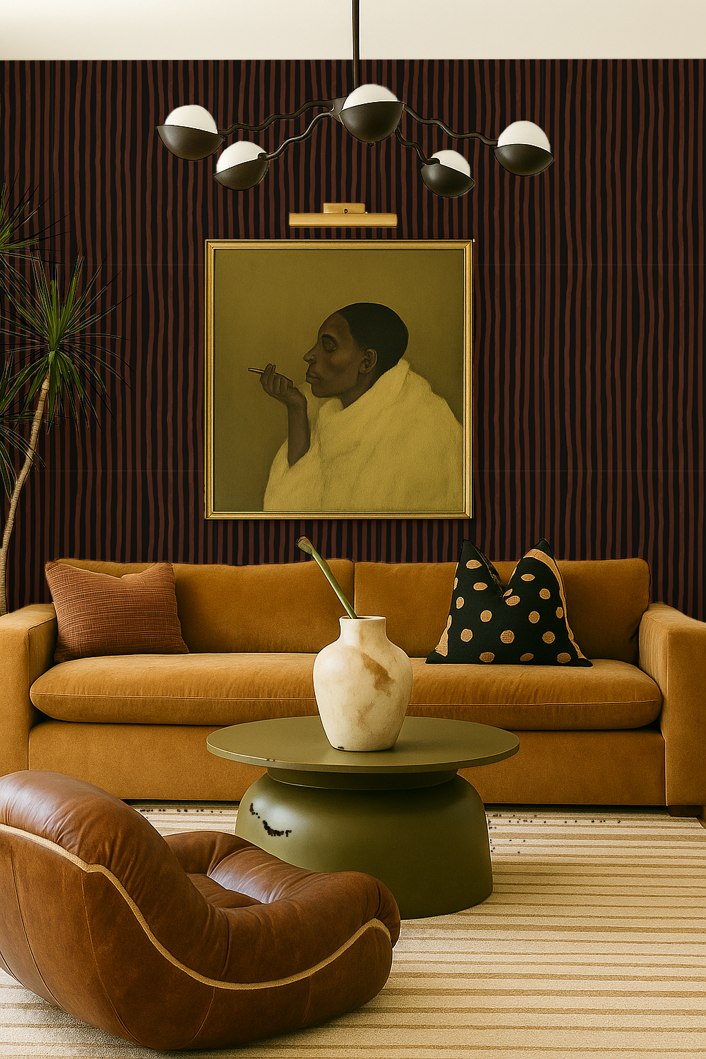 Dolce Stripe Wallpaper, black and chocolate brown - Tampa Home & Garden Store