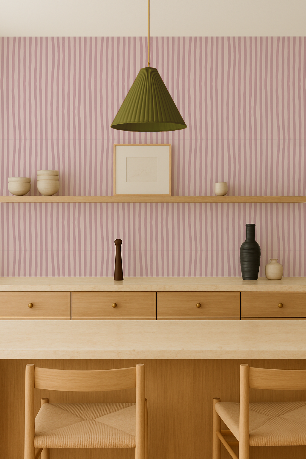 Dolce Stripe Wallpaper, primrose pink - Tampa Home & Garden Store