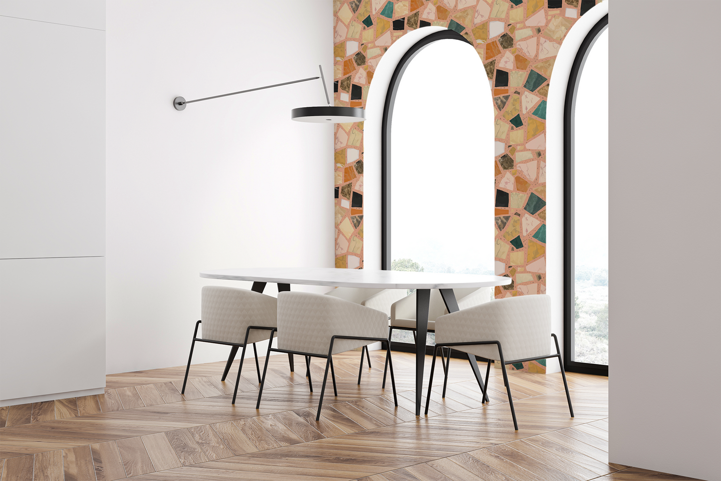 Dolce Terrazzo Wallpaper, peach - Tampa Home & Garden Store