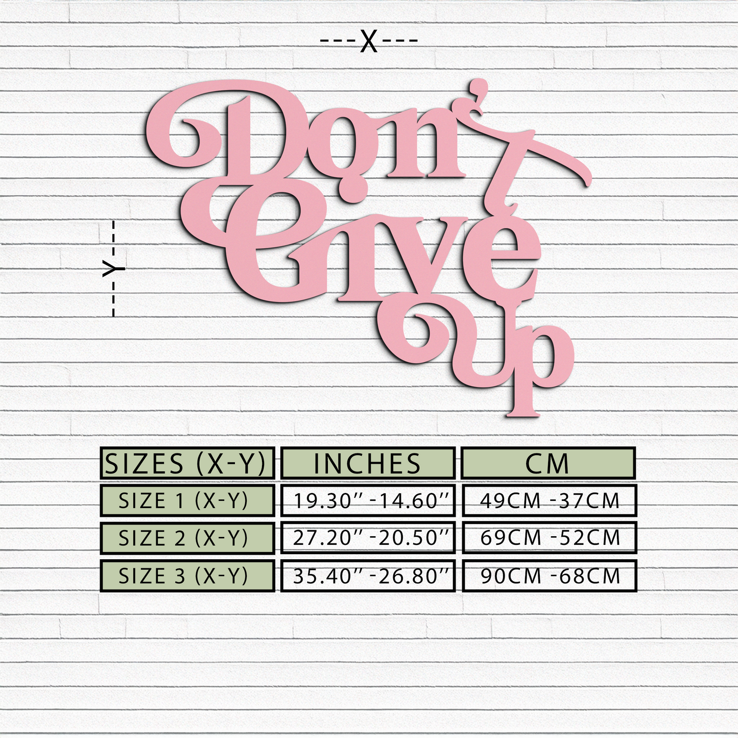 Don’t Give Up Motivational Quote Metal Wall Art – Inspirational Typography Decor - KAFGP091 - Tampa Home & Garden Store