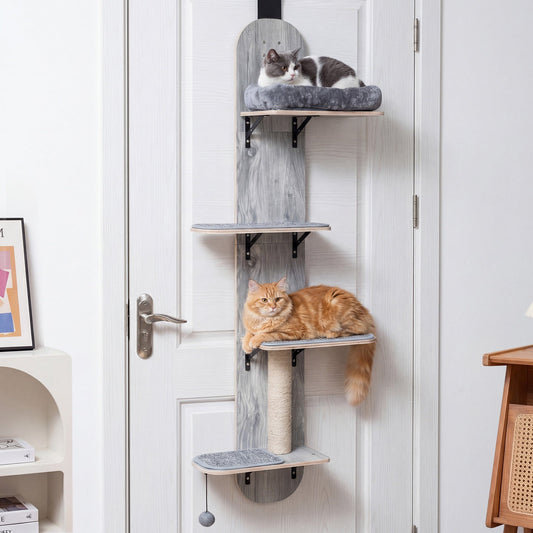 Door Hanging Cat Climber 4-level Height Adjustable with Plush Bed - Tampa Home & Garden Store