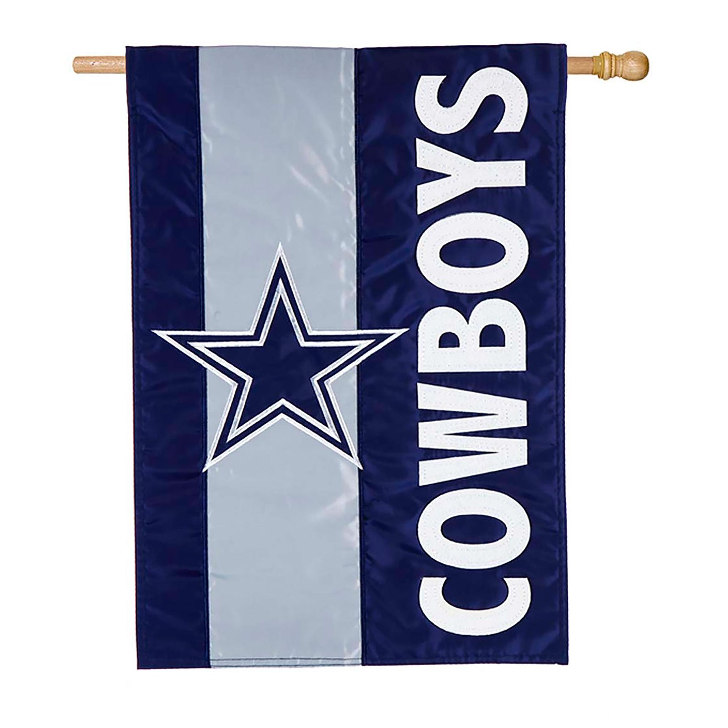 Double-Sided Embellished NFL Team Pride Applique House Flag, Dallas Cowboys - Tampa Home & Garden Store