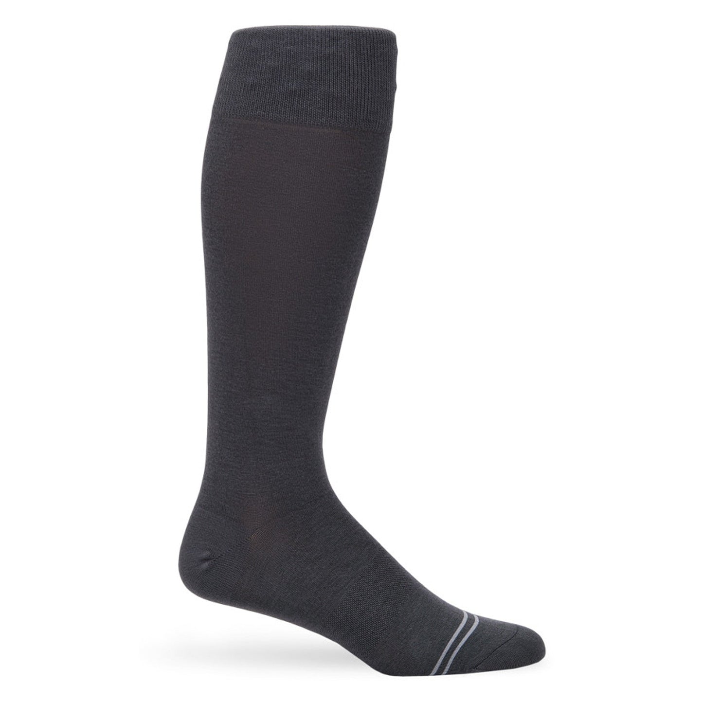 Asher charcoal boardroom dress sock DeadSoxy with light gray stripes on Tampa Home & Garden Store