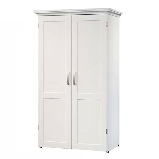 Drop Leaf Computer Desk Craft Table Armoire in White Wood Finish - Made in USA - Tampa Home & Garden Store