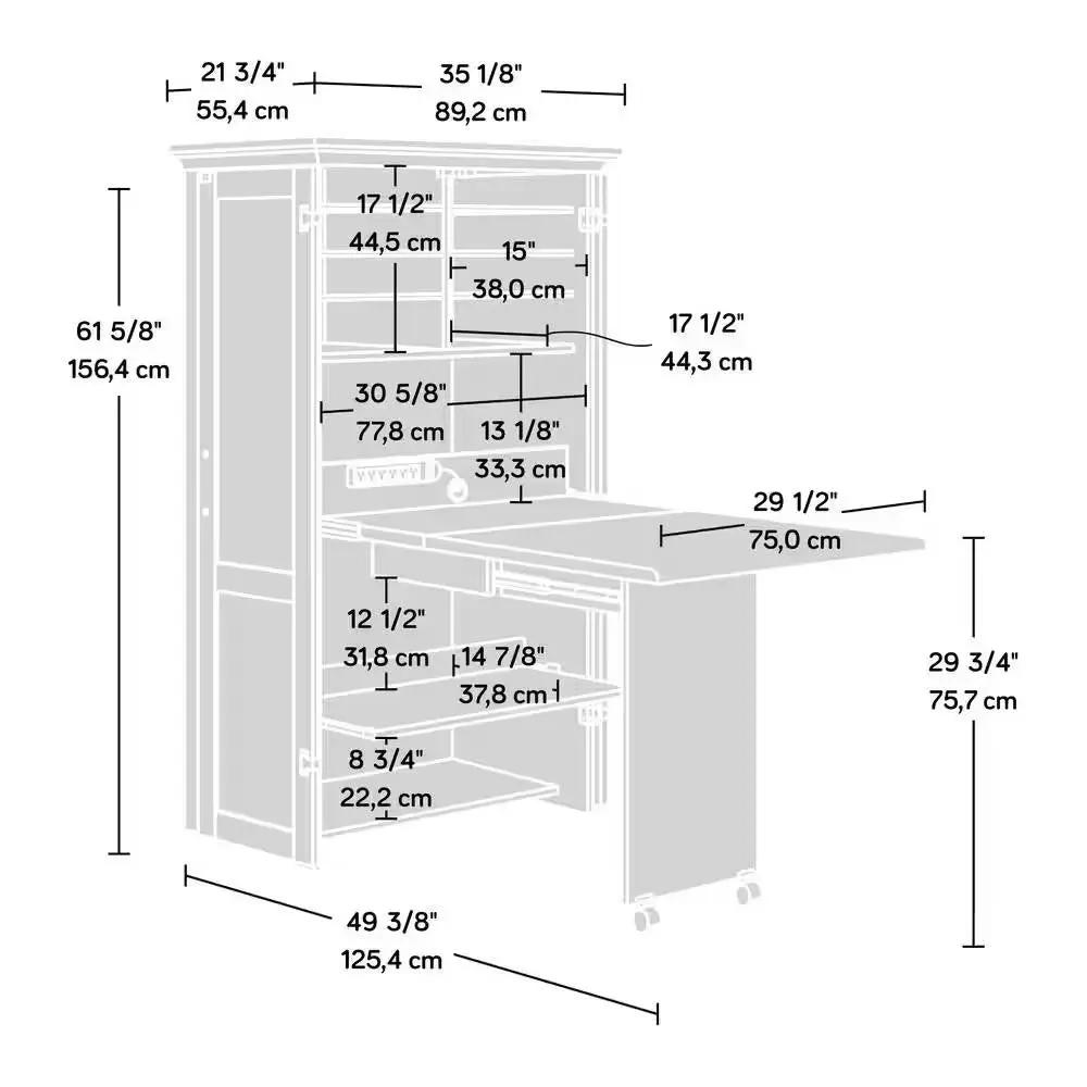 Drop Leaf Computer Desk and Armoire in white wood finish by HomePacific on Tampa Home & Garden Store