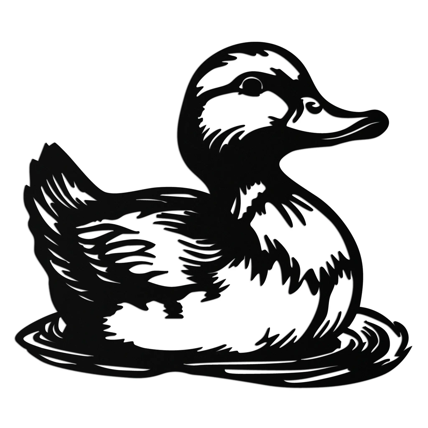 Duckling metal wall art silhouette in black with a curved neck for farmhouse decor on Tampa Home & Garden Store