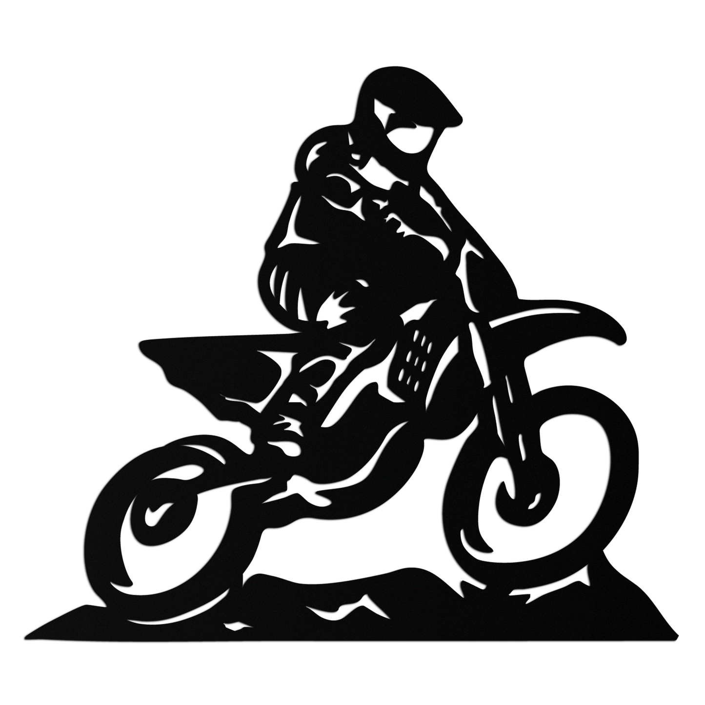 Dynamic Motocross Rider Metal Wall Art – Off-Road Motorcycle Silhouette Decor - KAF645 - Tampa Home & Garden Store