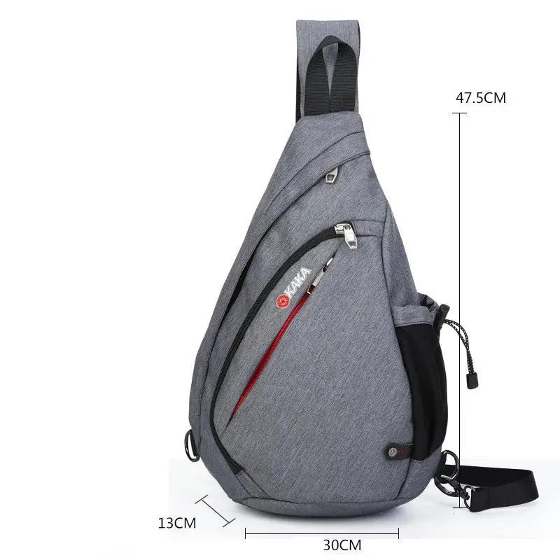 Bolso de pecho de alta calidad para hombre, bolso bandolera de algodón y lino con textura, bolso triangular, bolso de gota de agua, bolso de pecho para bicicleta