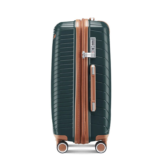 Army Green luggage set with TSA lock, copper zipper trim and spinner wheels on Tampa Home & Garden Store