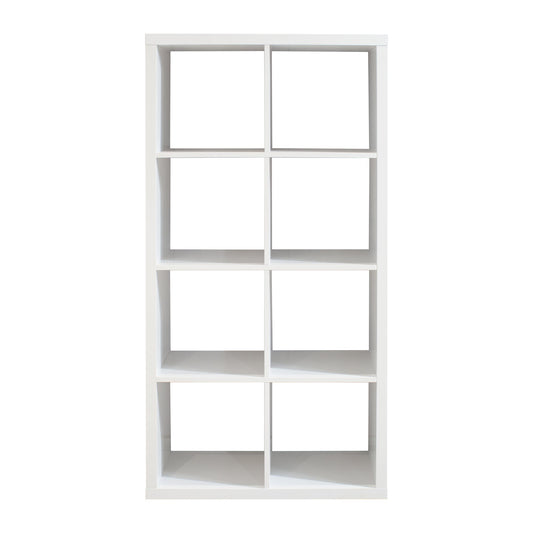 Smart Cube 8-Cube Organizer Storage with Opened Back Shelves 2 X 4 Cube Bookcase Book Shleves for Home Office (White) - Tampa Home & Garden Store