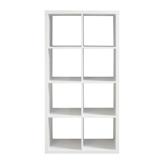 Smart Cube 8-Cube Organizer with Back Shelves white finish 2x4 grid storage on Tampa Home & Garden Store