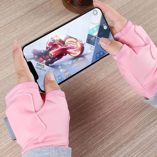 Rechargeable Winter Heated Gloves pink USB powered touchscreen gloves 1 pair on Tampa Home & Garden Store
