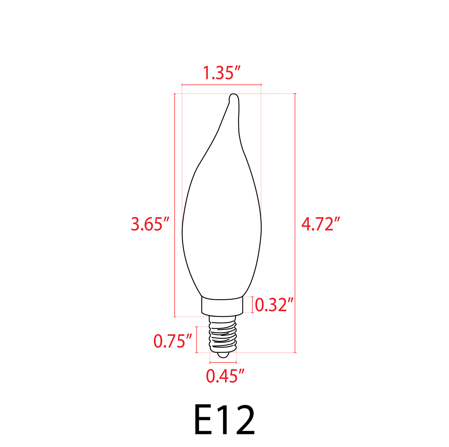 E12 3W LED Filament Candelabra Outdoor Bulbs Dimmable Energy Saving Light Bulb