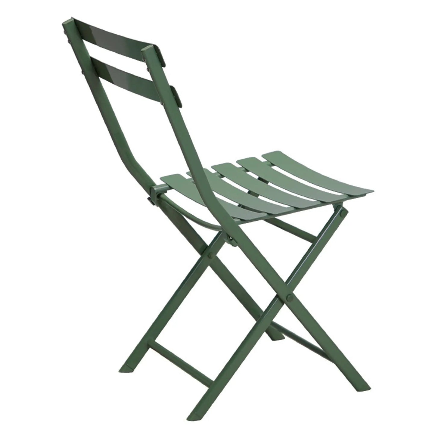 Juego de bistró para patio de 3 piezas con mesa y sillas cuadradas plegables, verde oscuro