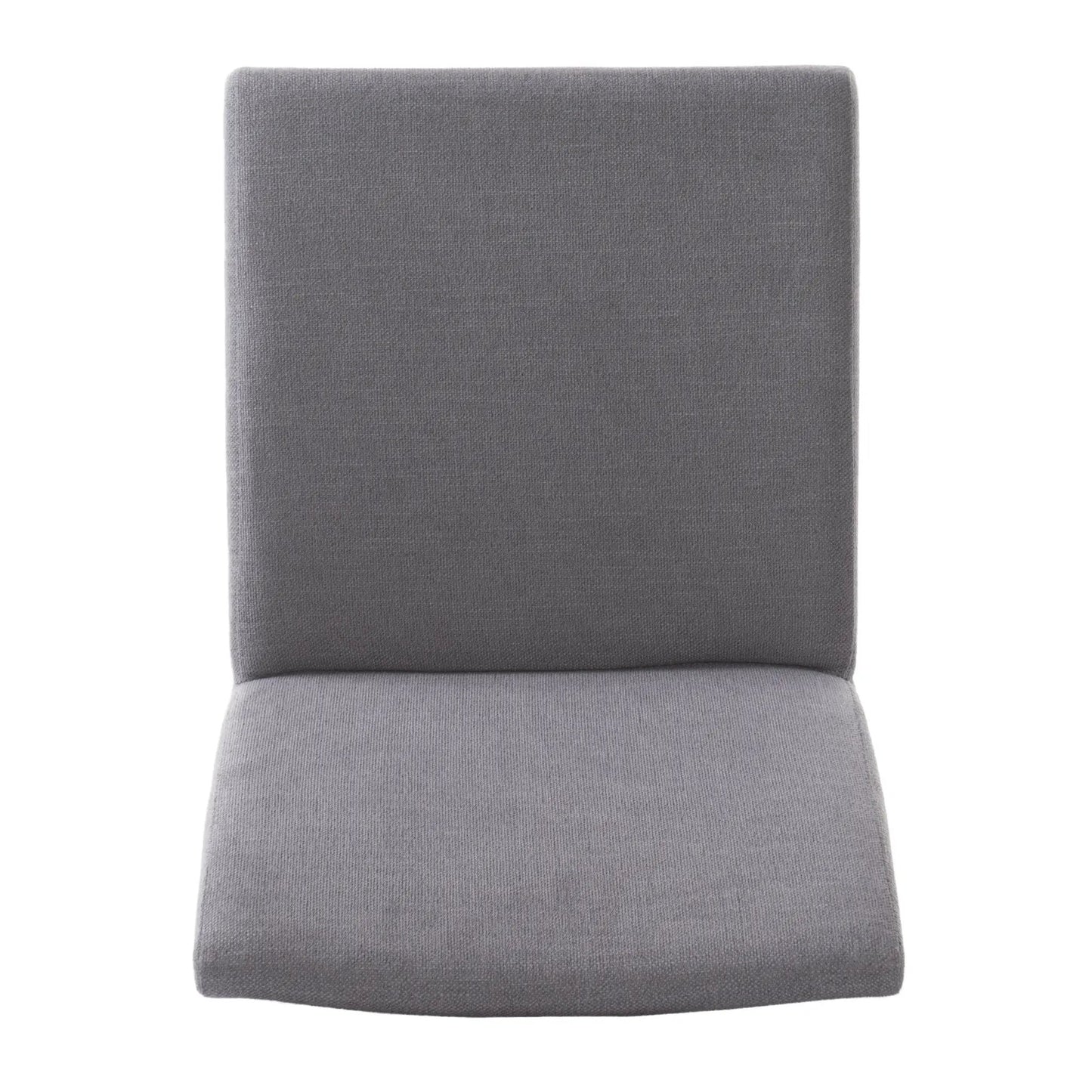 Dining chair in dark grey fabric with soft upholstery, front view on Tampa Home & Garden Store