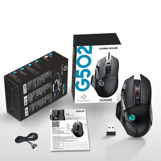 G502 Wireless Gaming Mouse with RGB lighting, black color, 2.4G dual-mode with USB dongle on Tampa Home & Garden Store