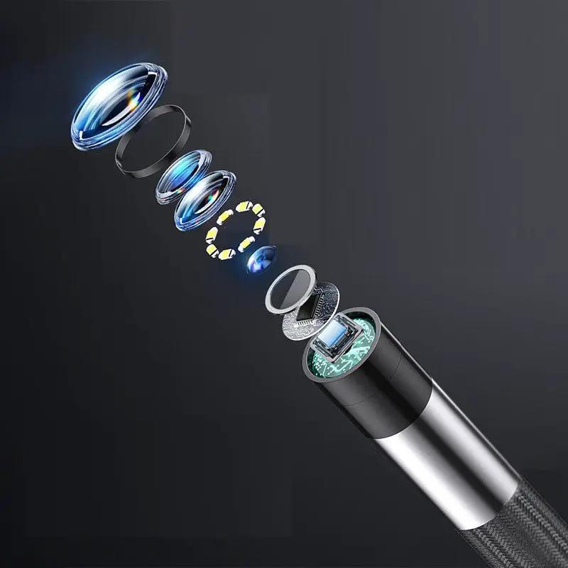 Intelligent Endoscope for Pipeline borescope with stainless steel body and LED lens stack on Tampa Home & Garden Store