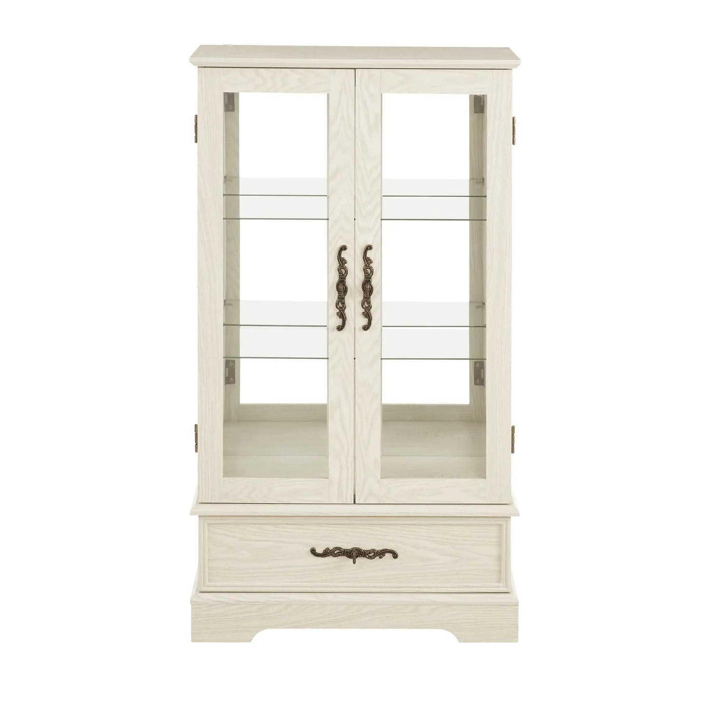 Lighted Glass Curio Cabinet With Shelves