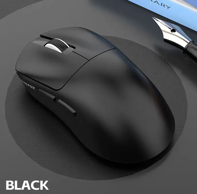 Lightweight E-sports Bluetooth wireless mouse, black with 2 side buttons and matte finish by VIP on Tampa Home & Garden Store