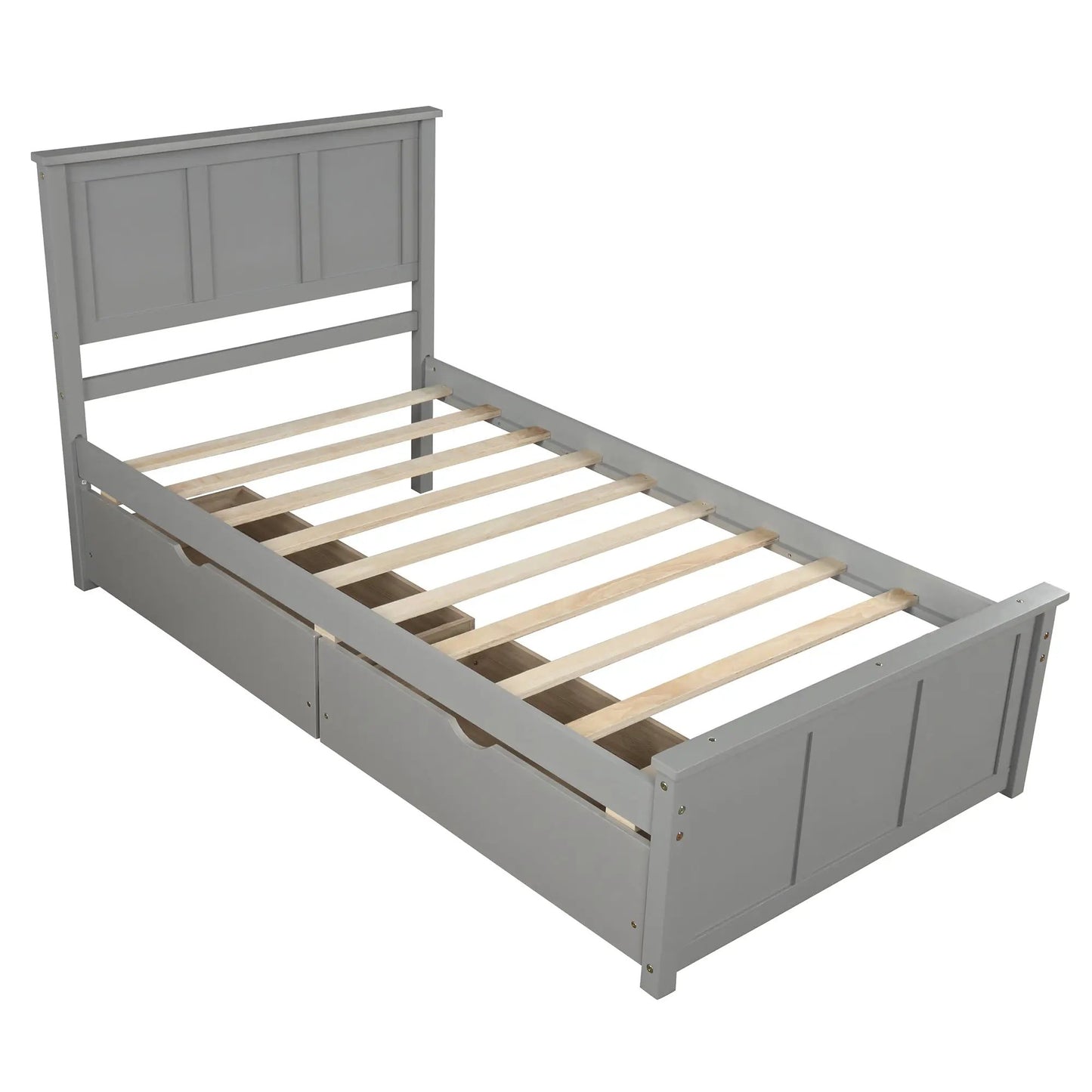Twin gray platform storage bed with 2 drawers on Tampa Home & Garden Store