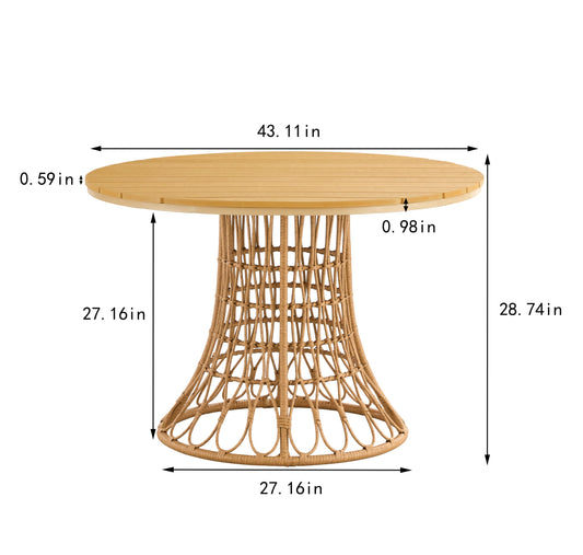 Outdoor dining simple bamboo chair table