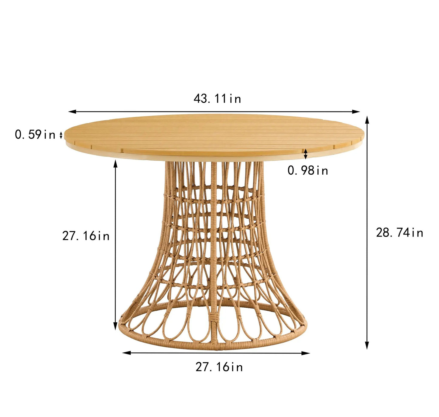 Mesa de silla de bambú sencilla para comedor al aire libre