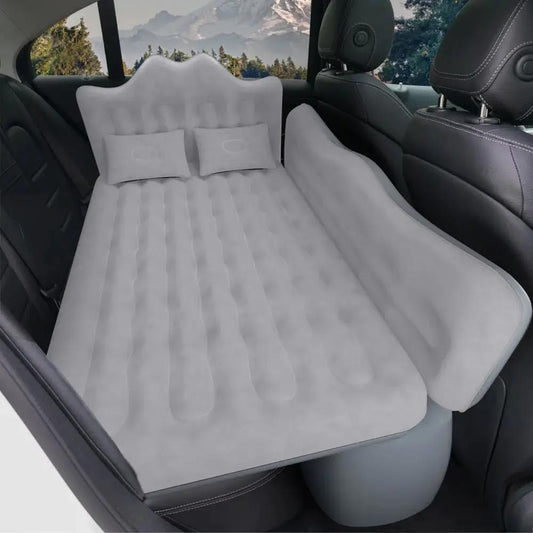 Umbrauto Matelas gonflable de voiture large de 75 cm – Lit de camping gonflable pour siège arrière de SUV, camion et fourgonnette avec pompe et oreillers, gris