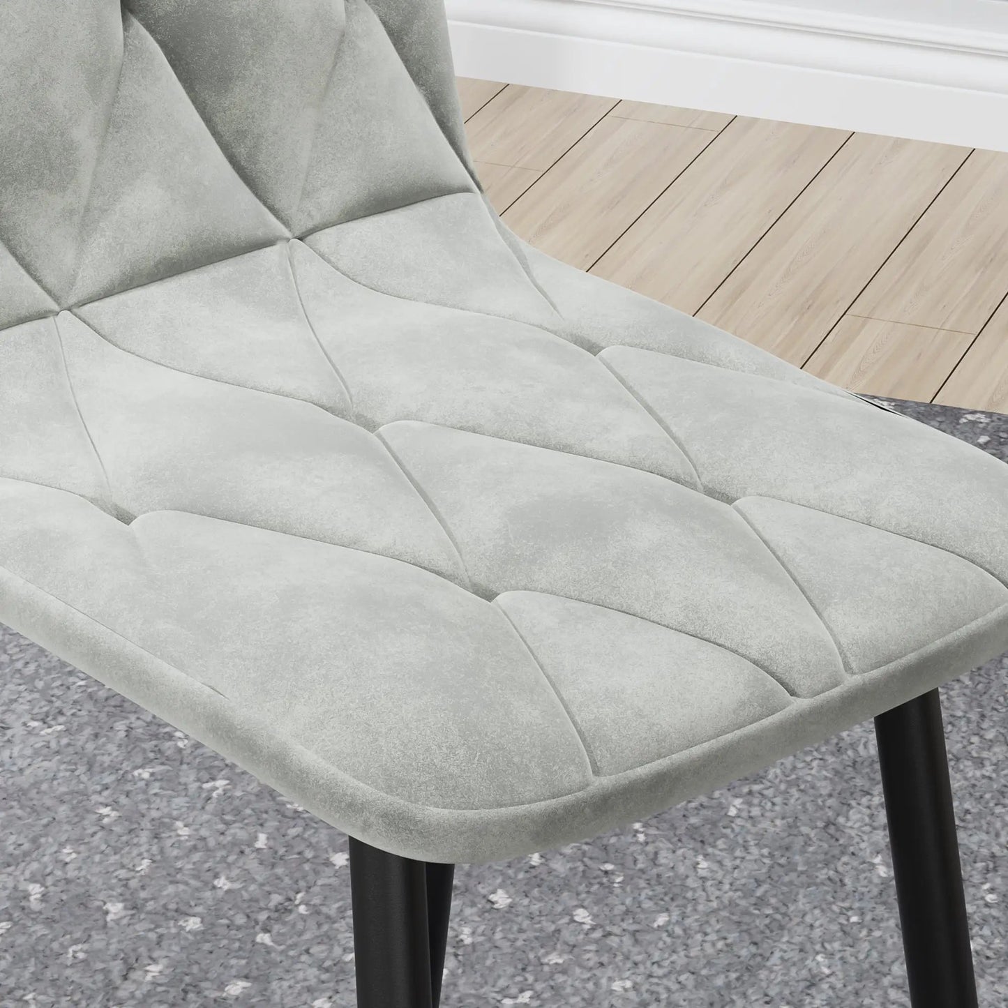 Lot de 4 chaises de salle à manger, chaises de salle à manger de cuisine modernes, chaise de salle à manger en velours avec assise rembourrée et pieds en métal robustes
