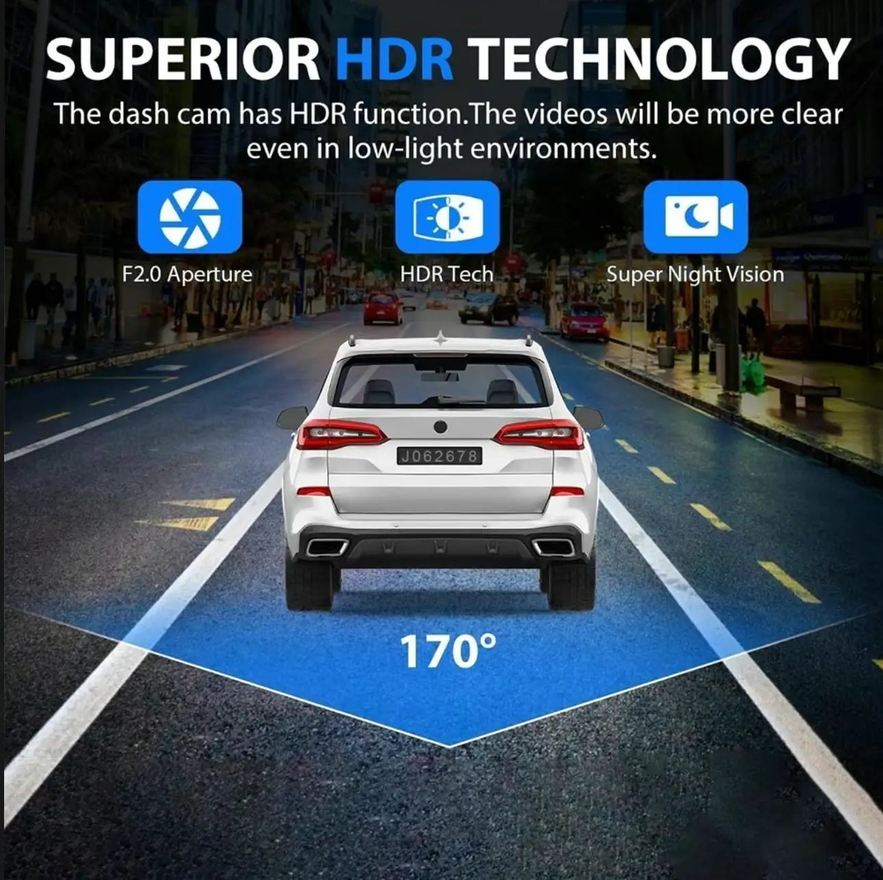 3 Camera Dash Cam Front Rear Inside Car Recorder