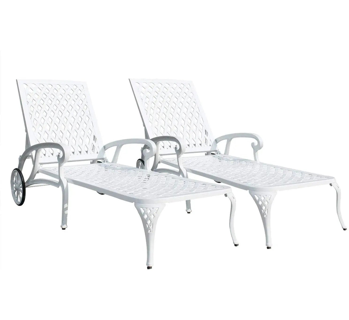 Patio White Aluminium Cast Lounge Chair