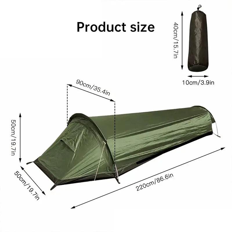 Tienda de campaña individual ligera, saco de dormir para acampar al aire libre, equipo de viaje de senderismo, novedad 2025